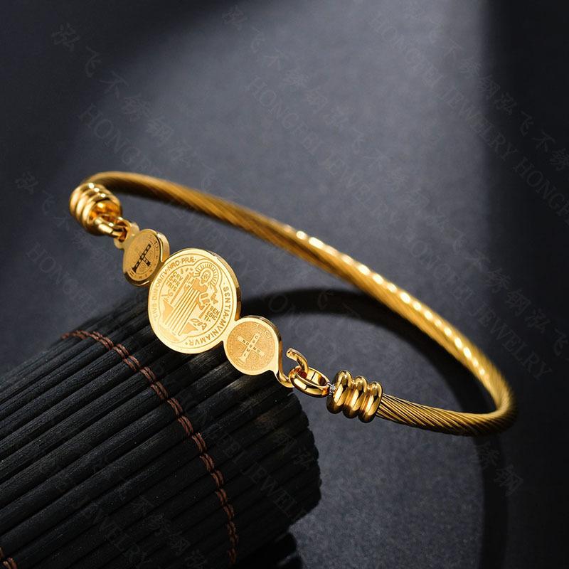 Unisex Geometric Stainless Steel Cross Weave Bracelets & Bangles