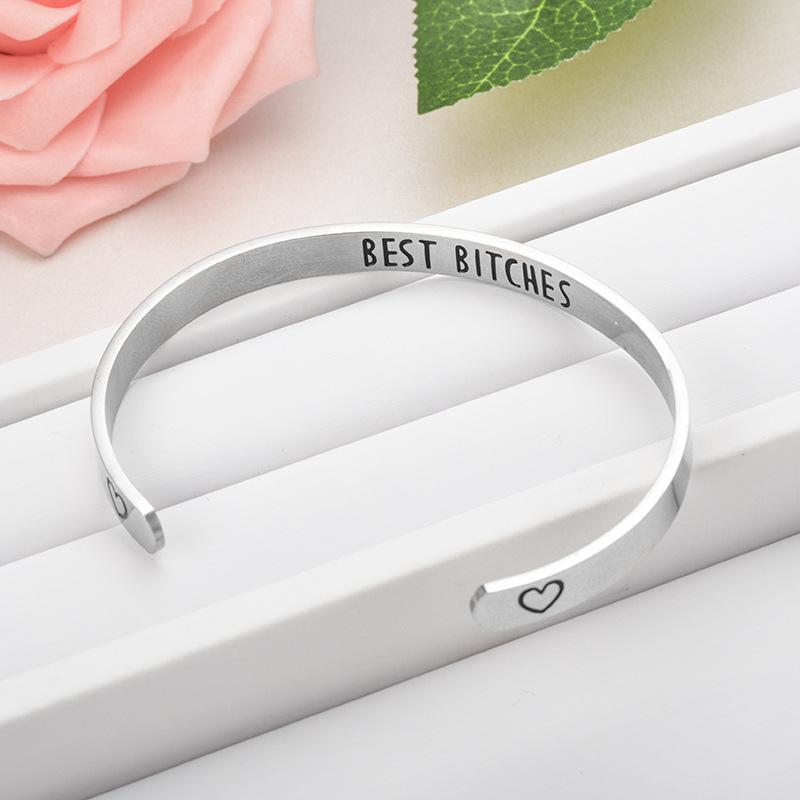 Unisex Adjustable Heart Shaped Stainless Steel Cuff Bracelet