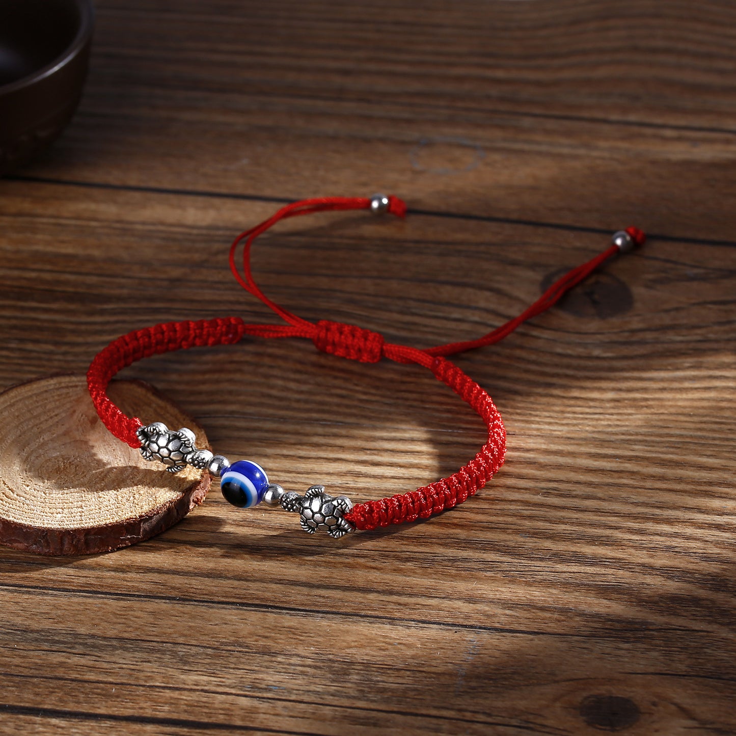 Vintage Evil Eye Palm Adjustable Red Rope Bracelet
