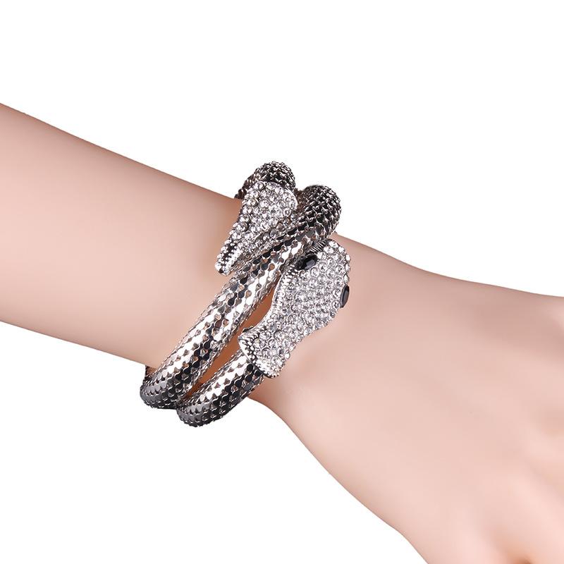 Vintage Multi-Layer Rhinestone Snake Bracelet