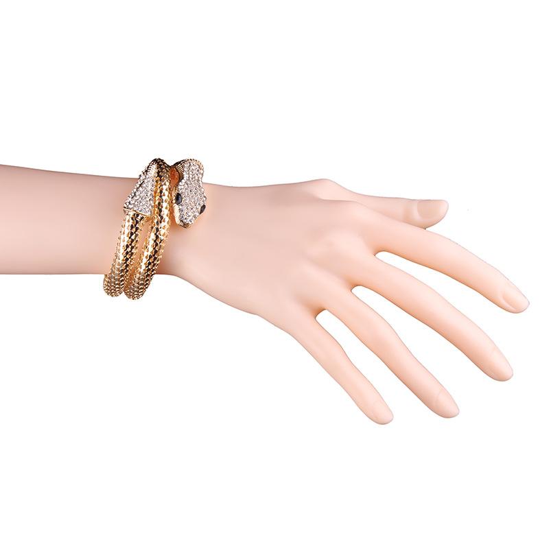 Vintage Multi-Layer Rhinestone Snake Bracelet