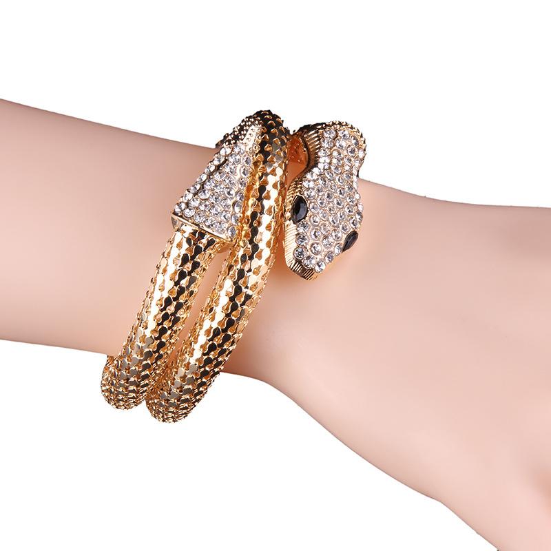 Vintage Multi-Layer Rhinestone Snake Bracelet