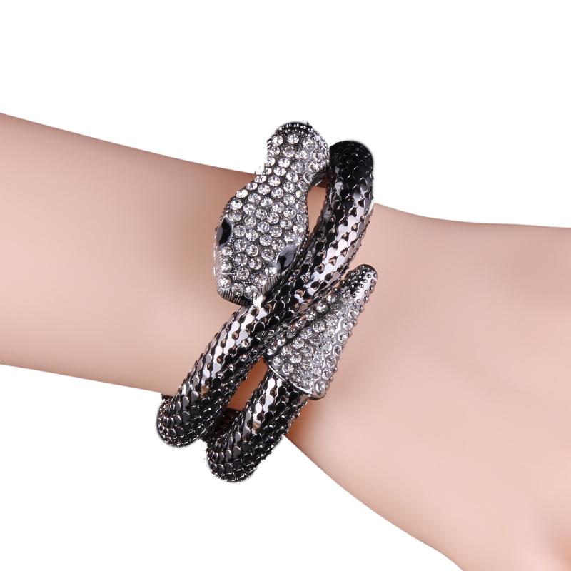 Vintage Multi-Layer Rhinestone Snake Bracelet