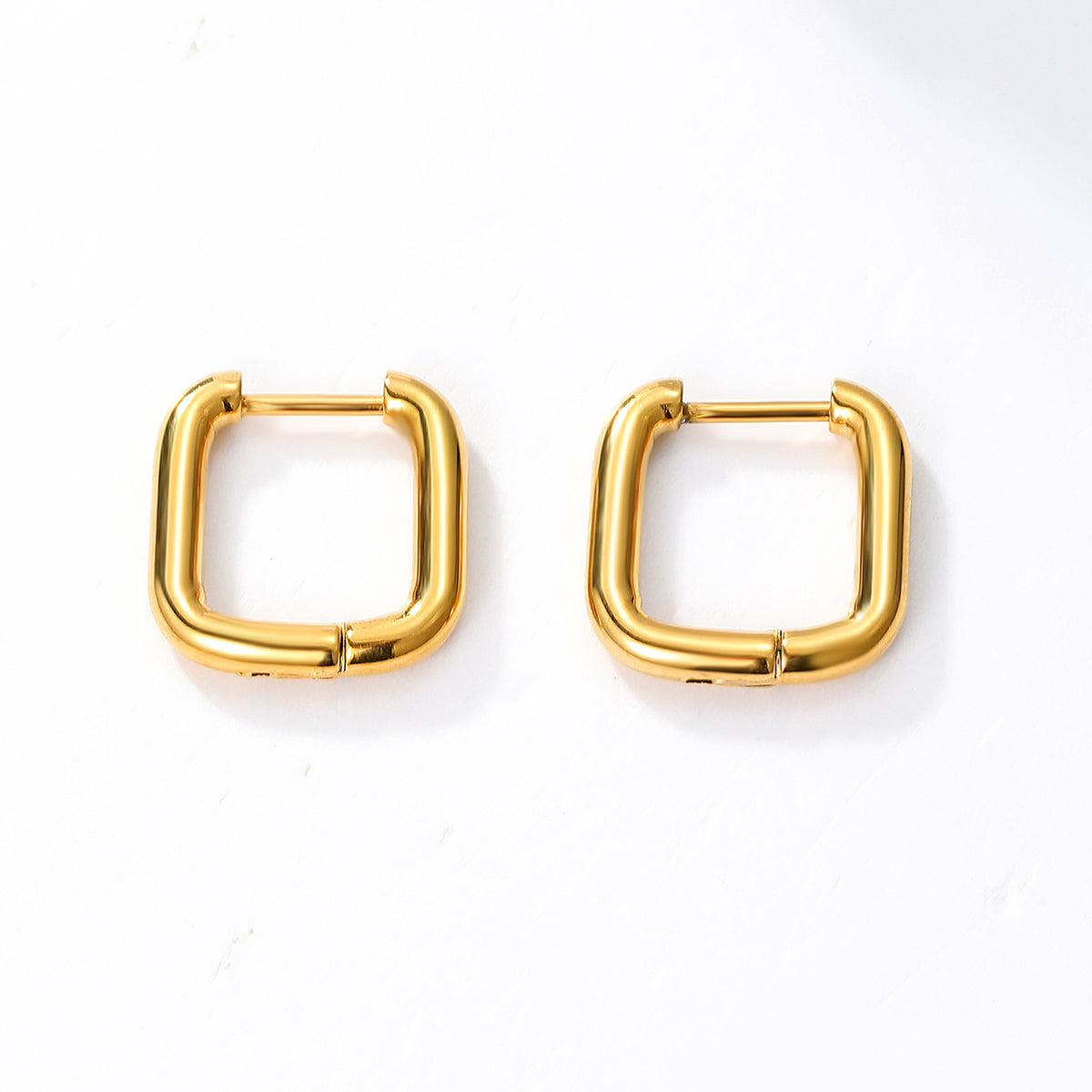 18K Gold Plated Geometric Square Hoop Earrings