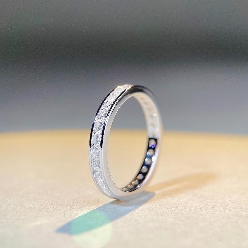 Wholesale Sterling Silver High Carbon Diamond Eternity Rings for Women