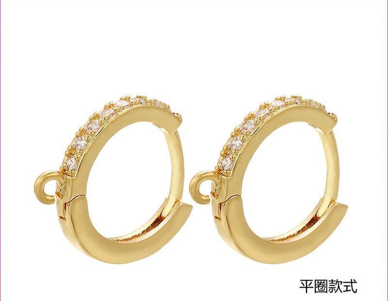 Wholesale Color Micro-inlaid Zircon Copper Ear Clip with DIY Earring Components