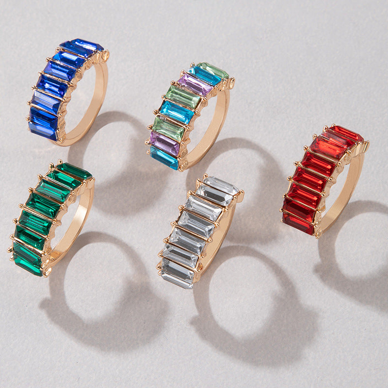 Wholesale Fashion Multicolor Gemstone Ring for Women - Trendy Minimalist Style