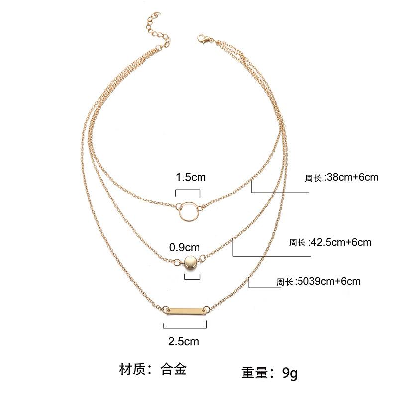 Alloy Geometric Circle Pendant Necklace & Zodiac Symbol Pendant Necklace Set for Women