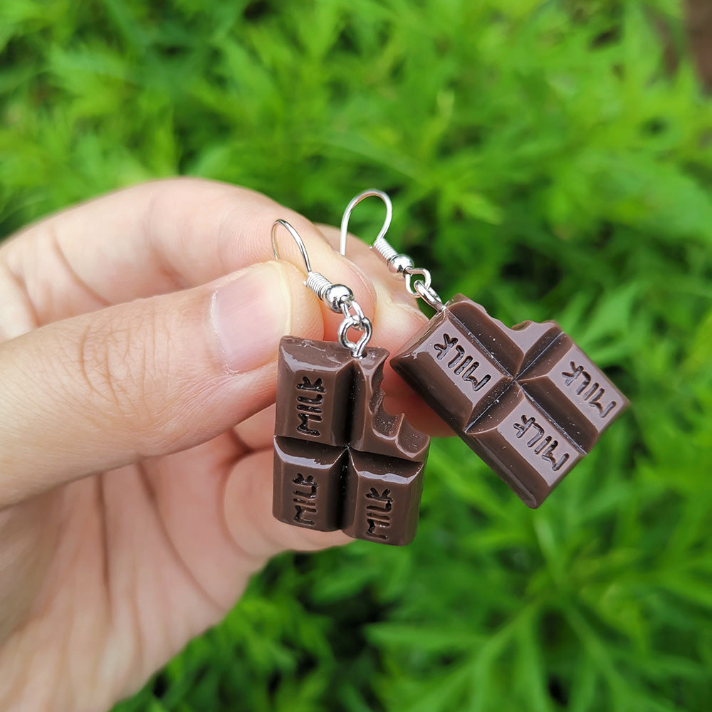 Chocolate Shape Acrylic Earrings for Women - Cute and Fun Dangle Studs