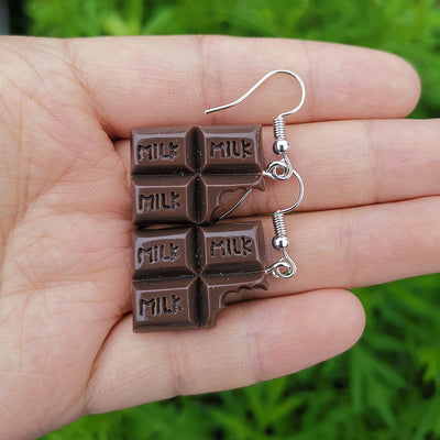 Chocolate Shape Acrylic Earrings for Women - Cute and Fun Dangle Studs