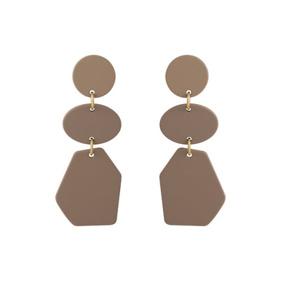 Wholesale Coffee Color Acrylic Geometric Pendant Earrings