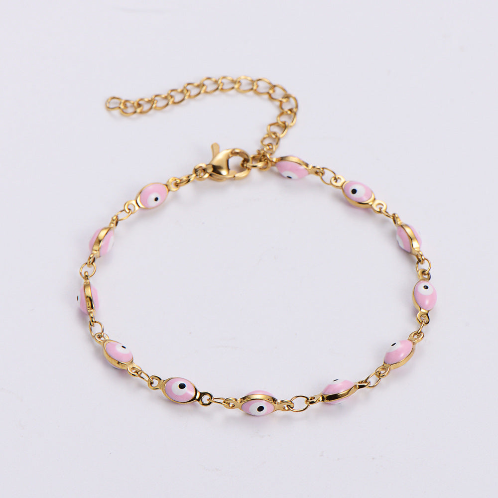 Ethnic Style Evil Eye Titanium Steel Bracelet