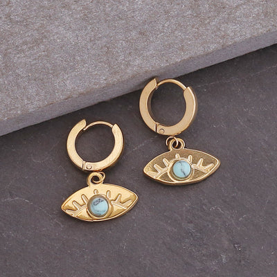 Eye Shape Gothic Titanium Steel Earrings