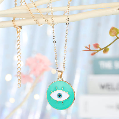 Alloy Evil Eye Pendant Necklace for Women