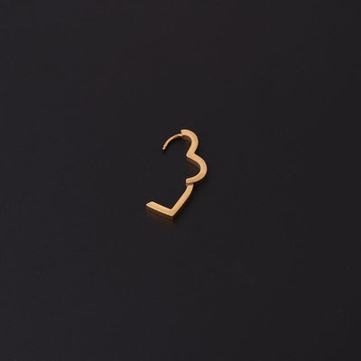 Stainless Steel Geometric Heart and Star Shape Earrings