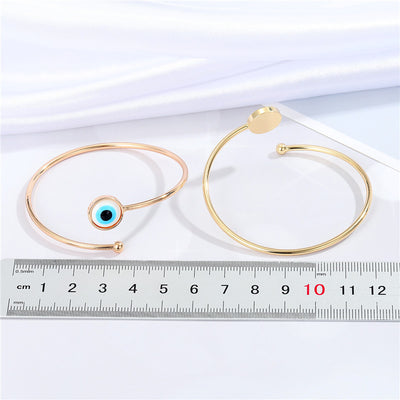 Multicolor Evil Eye Open Bracelet - Fashion Creative Design