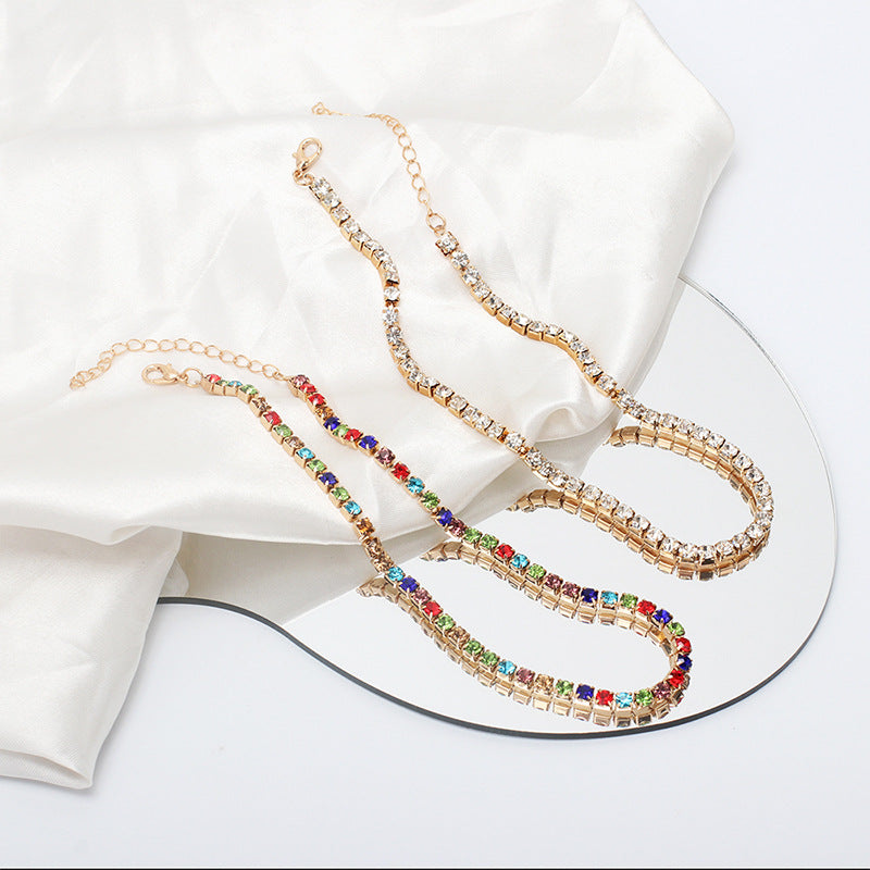 Minimalist Rhinestone Stacking Choker Necklace for Women