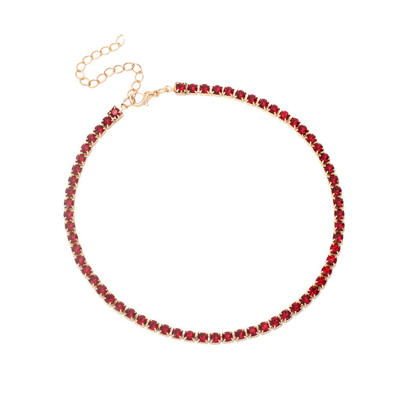 Minimalist Rhinestone Stacking Choker Necklace for Women