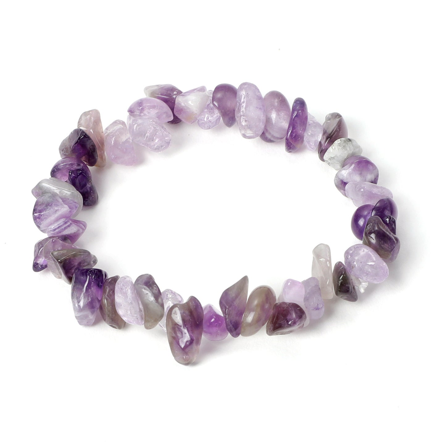 Irregular Stone Beaded Bracelet with Multicolor Natural Crystal Beads