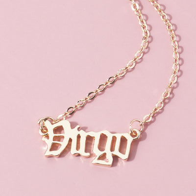 Simple Style Letter Constellation Pendant Necklace & Geometric Body Chain Accessory
