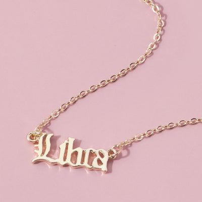 Simple Style Letter Constellation Pendant Necklace & Geometric Body Chain Accessory