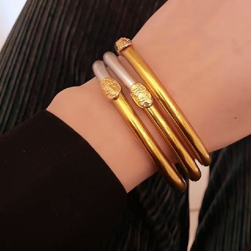 Wholesale Simple Style Round Silicone Buddhist Bangle with Bowknot Ribbon Alloy Set Bracelet 65mm