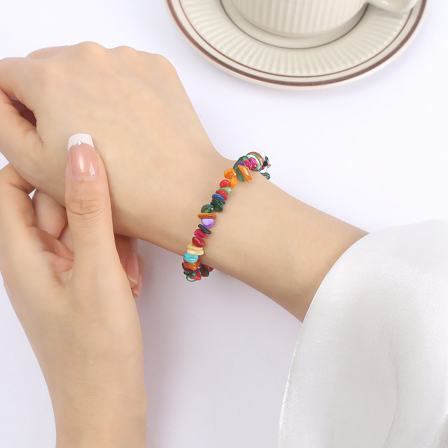 Colorful Geometric Shell Handmade Beaded Bracelets for Women