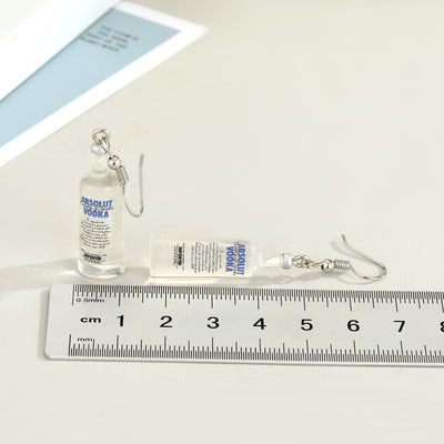 Wholesale Vodka Bottle Pendant Earrings with Letter and Plain Options