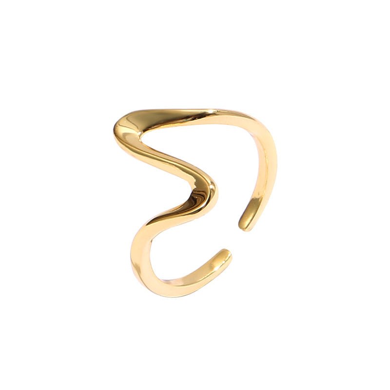Electrocardiogram Sterling Silver Adjustable Open Ring