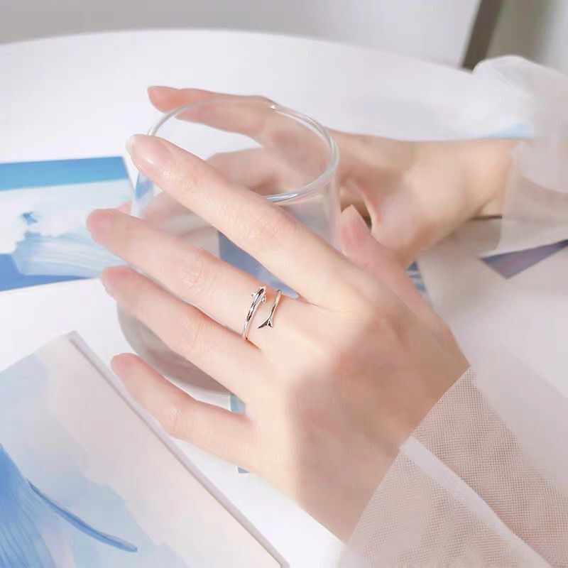Wholesale Minimalist Fish and Dolphin Adjustable Rings in Copper and 925 Sterling Silver