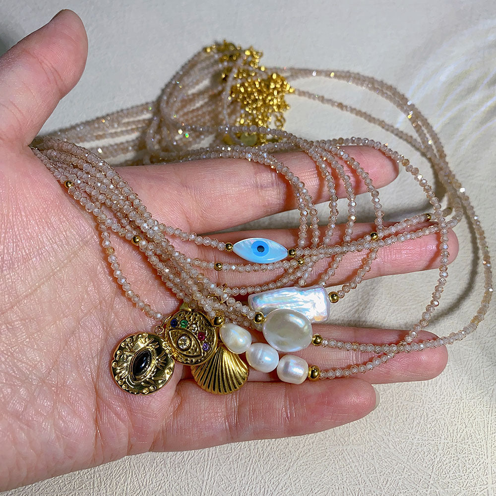 Simple Style 18k Gold Plated Stainless Steel Initial Shell Pendant Necklace