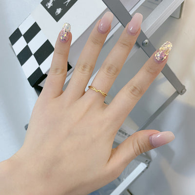 Minimalist Mobius Twist Sterling Silver Gold Plated Adjustable Ring