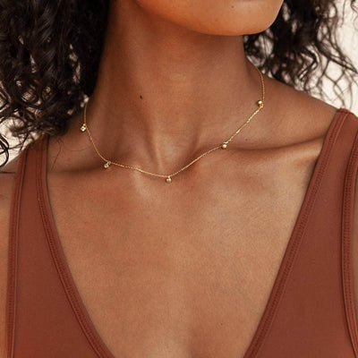 Simple Style 18K Gold Plated Zircon Choker Necklace