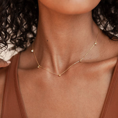 Simple Style 18K Gold Plated Zircon Choker Necklace