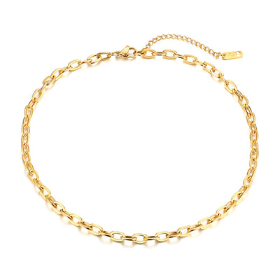 18K Gold Plated Stainless Steel Titanium Chain Necklace