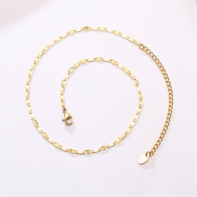 18K Gold Plated Stainless Steel Titanium Chain Necklace