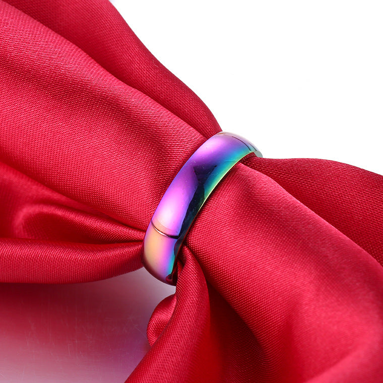 Stainless Steel Enamel Scarf Ring and Colorful Triple Loop Scarf Holder