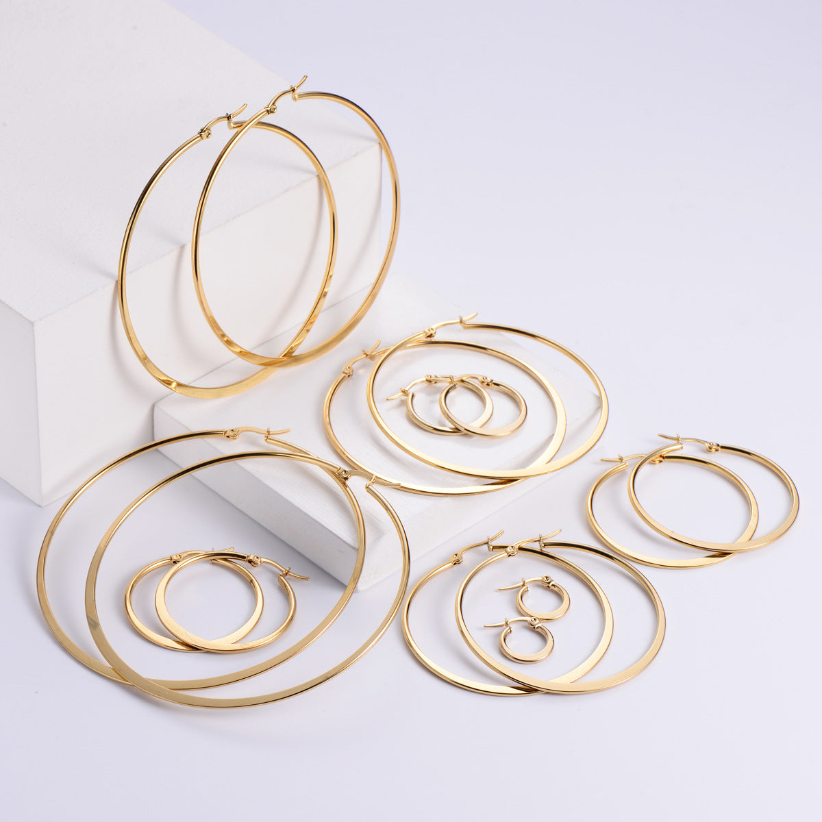 Titanium Steel Minimalist Hoop Earrings