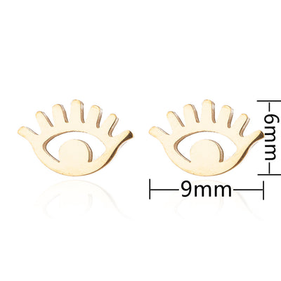 Women's Fashion Evil Eye Stainless Steel Stud Earrings