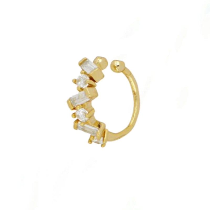Women's Geometric Gold Plated Zircon Copper Earrings