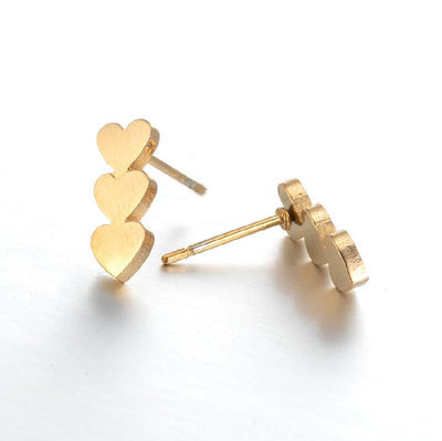 Women's Geometric Heart & Sunflower Totem Stainless Steel Earrings