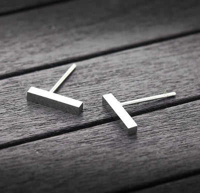 Women's Minimalist Geometric Stainless Steel Bar Stud Earrings