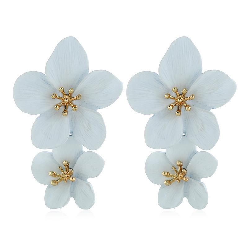 Women's Bohemian Floral Double Layer Drop Earrings NHLN148250