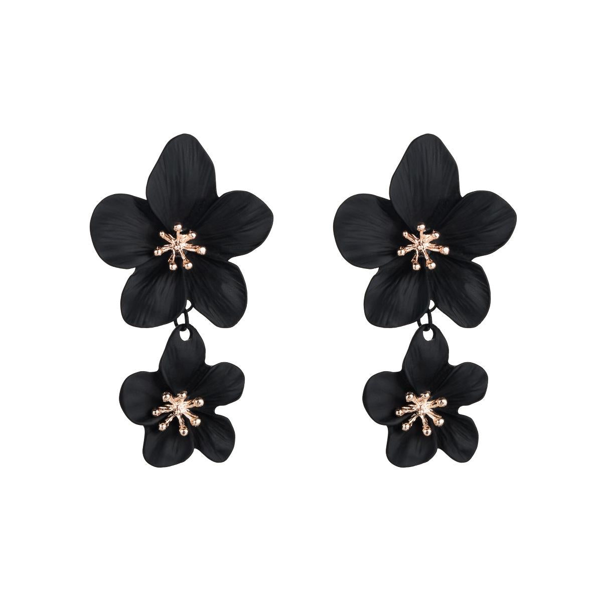 Women's Bohemian Floral Double Layer Drop Earrings NHLN148250