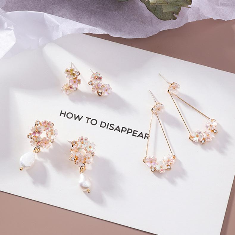 Women's Floral Alloy Earrings & Embroidered Snowflake Winter Jacket Fabric