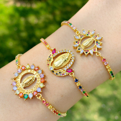 Multicolor Zircon Mary Bracelet Fashion Jewelry Wholesale