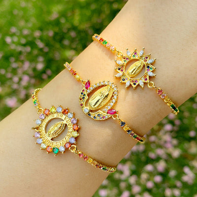 Multicolor Zircon Mary Bracelet Fashion Jewelry Wholesale