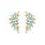 Baroque Floral Rhinestone Gold Plated Stud Earrings