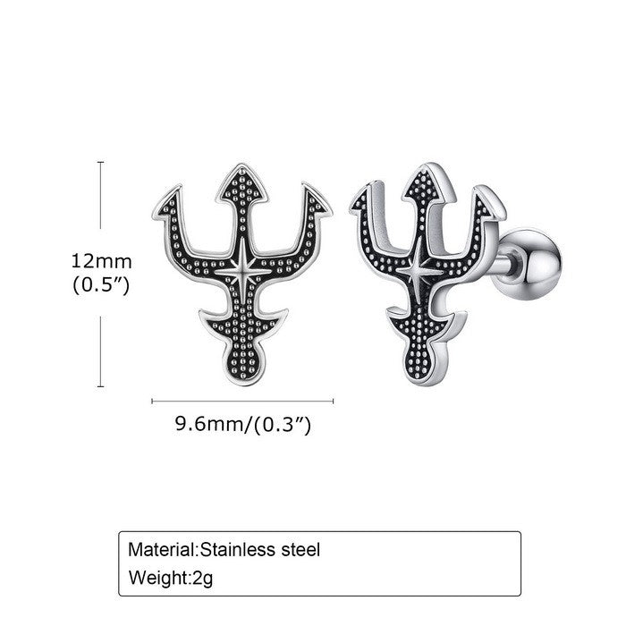 1 Pair Minimalist Cross Titanium Steel Stud Earrings