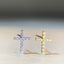 1 Pair Sterling Silver Moissanite Cross Inlay Hip Hop Earrings